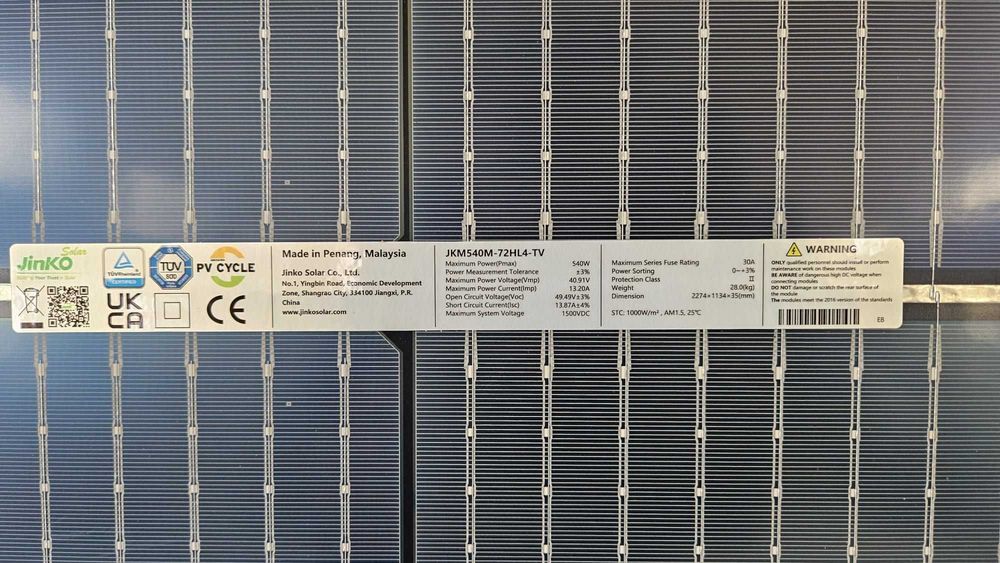 Panouri fotovoltaice Jinko Tiger Pro JKM 540-72HL4-TV 540w