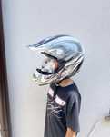 Cască motocross/ATV OTW mărimea S – design argintiu cu negru