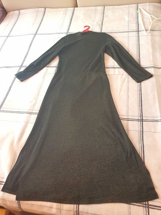 Платье длинное в пол темнооливковое. 48рр