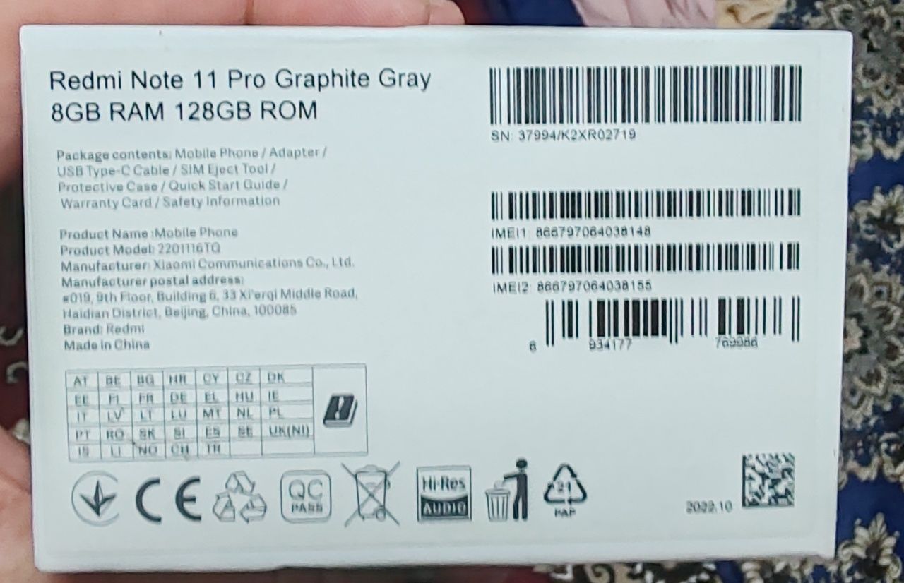Redmi note 11 pro 8/128 sotiladi