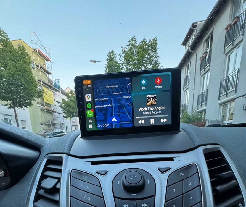 1-8GB Navigatie GPS Android Dedicata Ford Fiesta MK6 Carplay Auto QLED