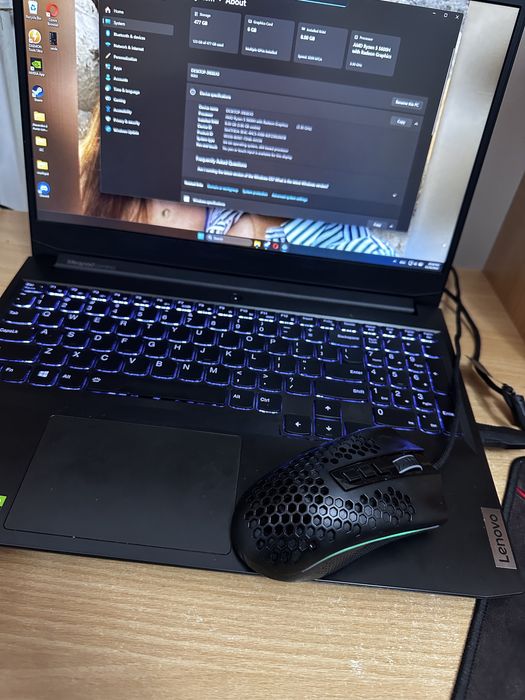 Laptop Gaming Lenovo IdeaPad - Ryzen 5 5600H, GTX, 8GB RAM, SSD 512GB