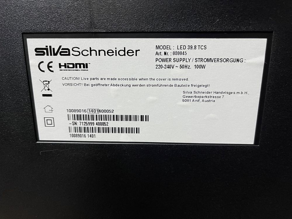 Телевизор Silva Schneider LED 40” - LED 39.8 TCS