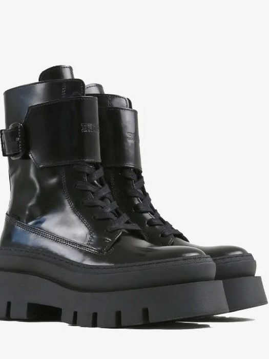 Черни кожени  стилни ботуши