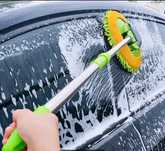 Perie / Mop 2 în 1 pentru spălat auto telescopic cu  cap rotativ