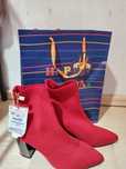 Botine roșii cu toc 38