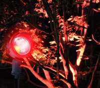 LUXULA LED градински прожектор, червен цвят, 500 lm, немски, Германия