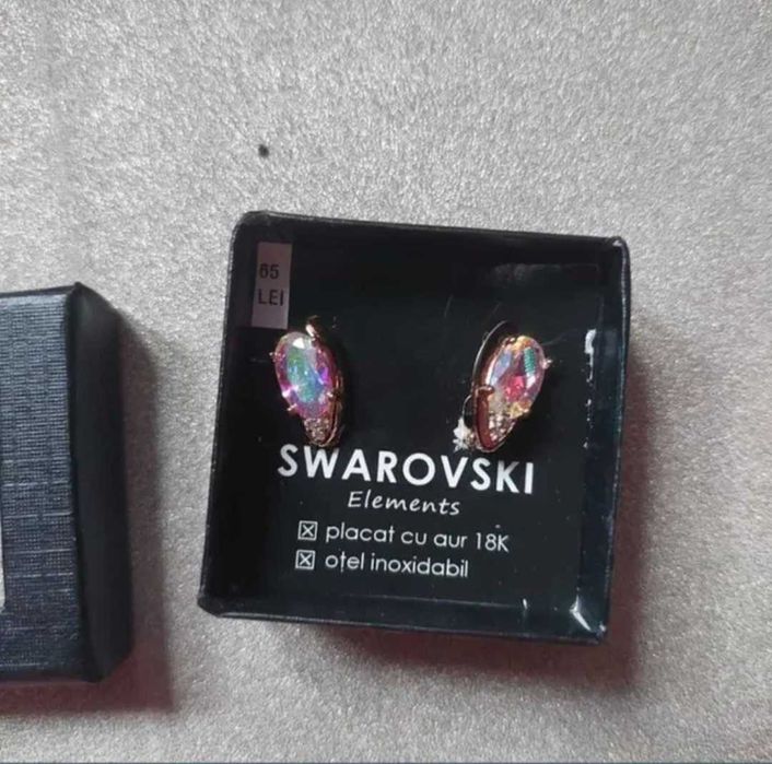 Cercei otel inoxidabil placat cu aur 18K