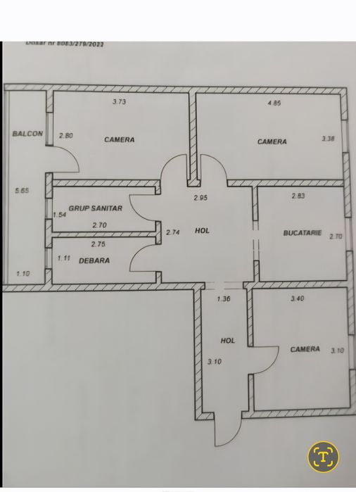 Vând apartament 3 camere 71mp bl.S9 Mărăței acoperit total ,ASIROM