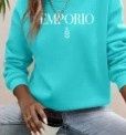 Bluza Emporio vatuita turcoaz, sezonul rece, import Italia, new collec