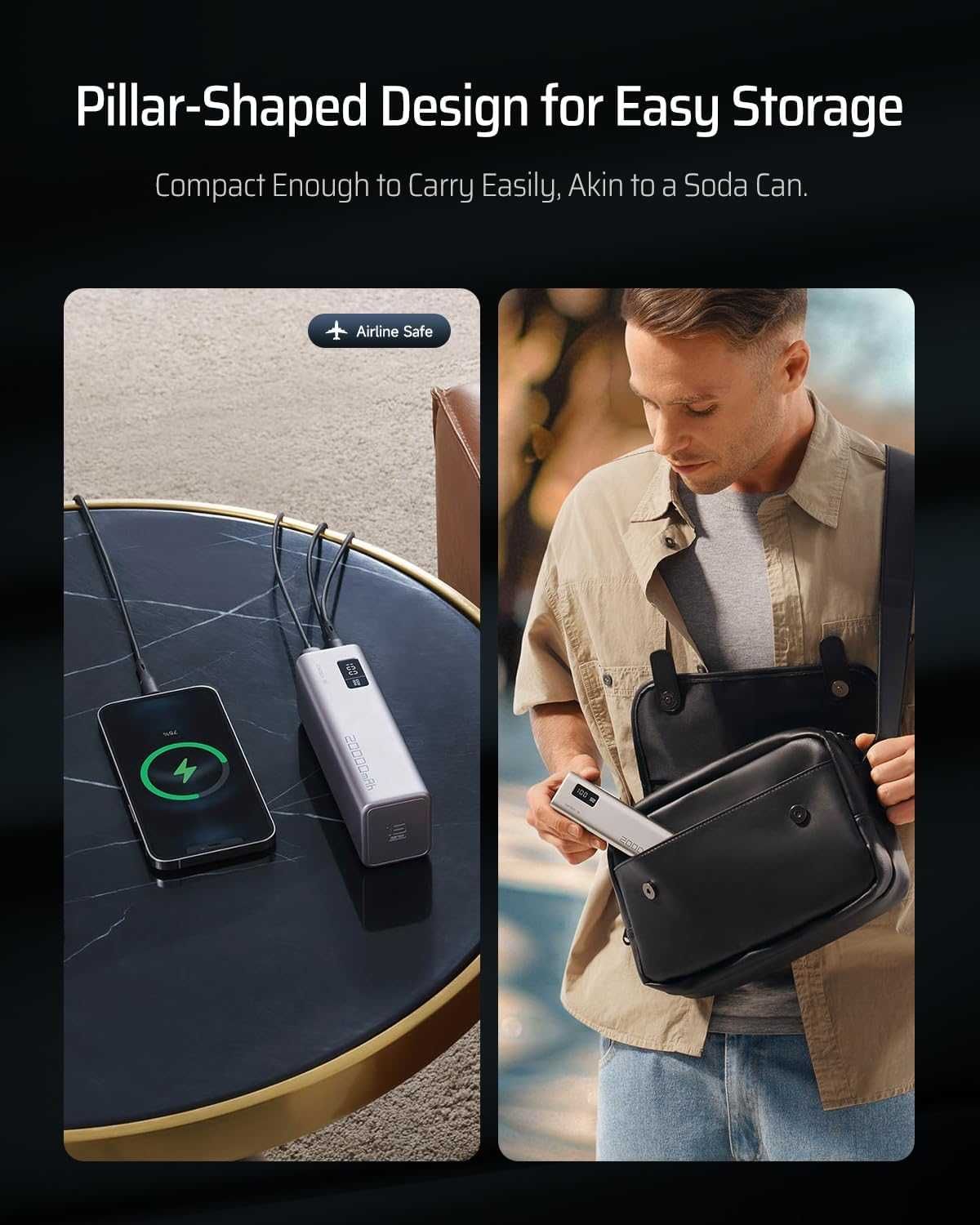 Преносима нова CUKTECH Power Bank, 20000mAh, 150w зарядно устройство