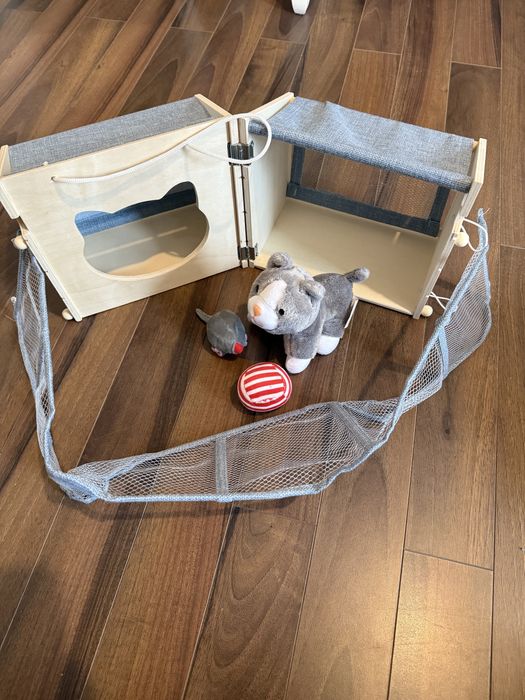 Jucarie din lemn pt copii - casuta de pisici