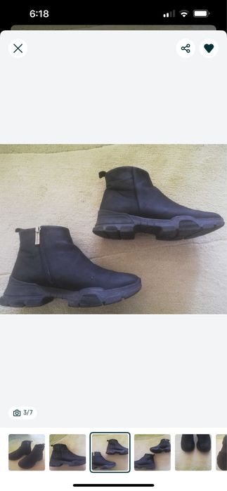 Дамски боти естествен набук, удобна подметка