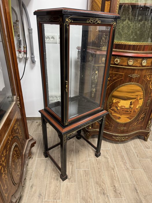 Vitrina centrala pentru expuneri, din lemn cu picturi manuale