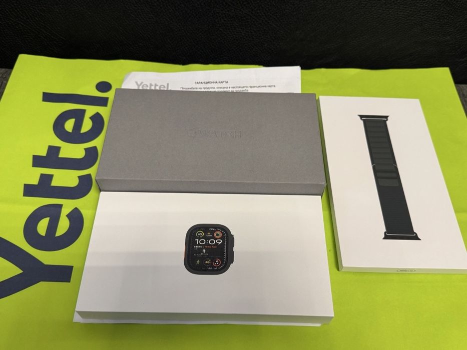 КАТО НОВ 49mm Apple watch Ultra 2 Гаранция Yettel 2026г. Black