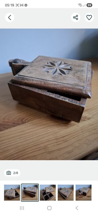 Cutie vintage din lemn pentru condimente