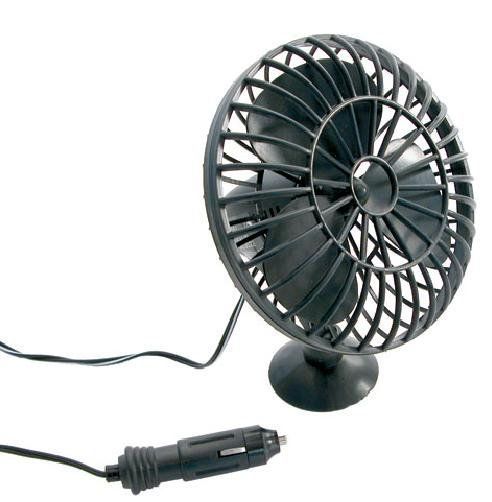 Ventilator auto Carpoint 12V cu rama de plastic, mufa de bricheta si ventuza de fixare