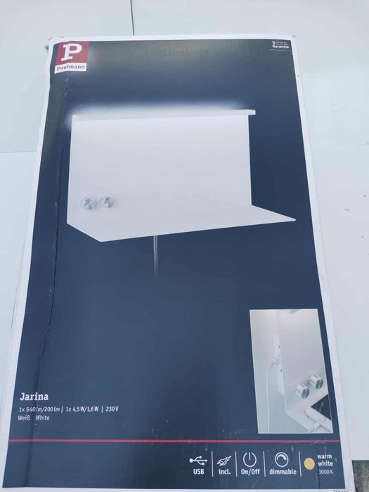 Aplică de pat Jarina LED 4,5W alb 230V metal, noua