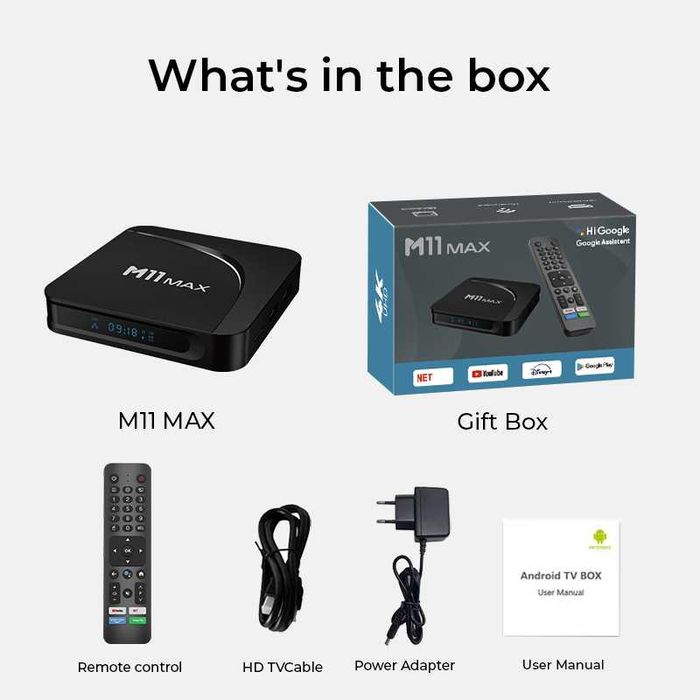 НОВ TV BOX M11 MAX Android TV 14 S905X5M AV1