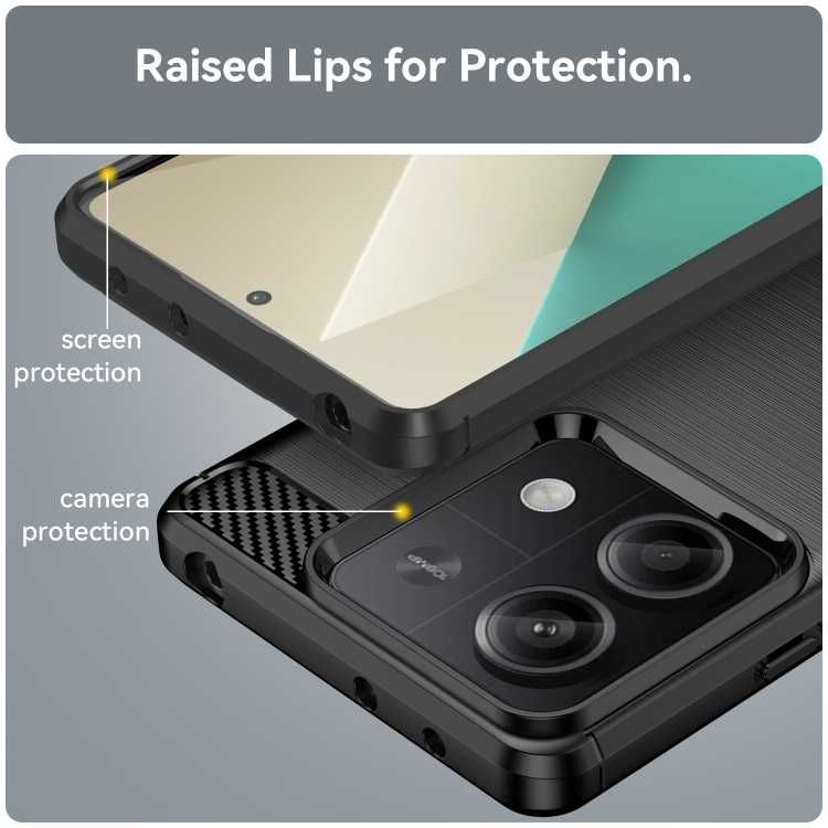 Калъф кейс гръб карбон Carbon за Xiaomi Poco C61 и Poco X6 Neo