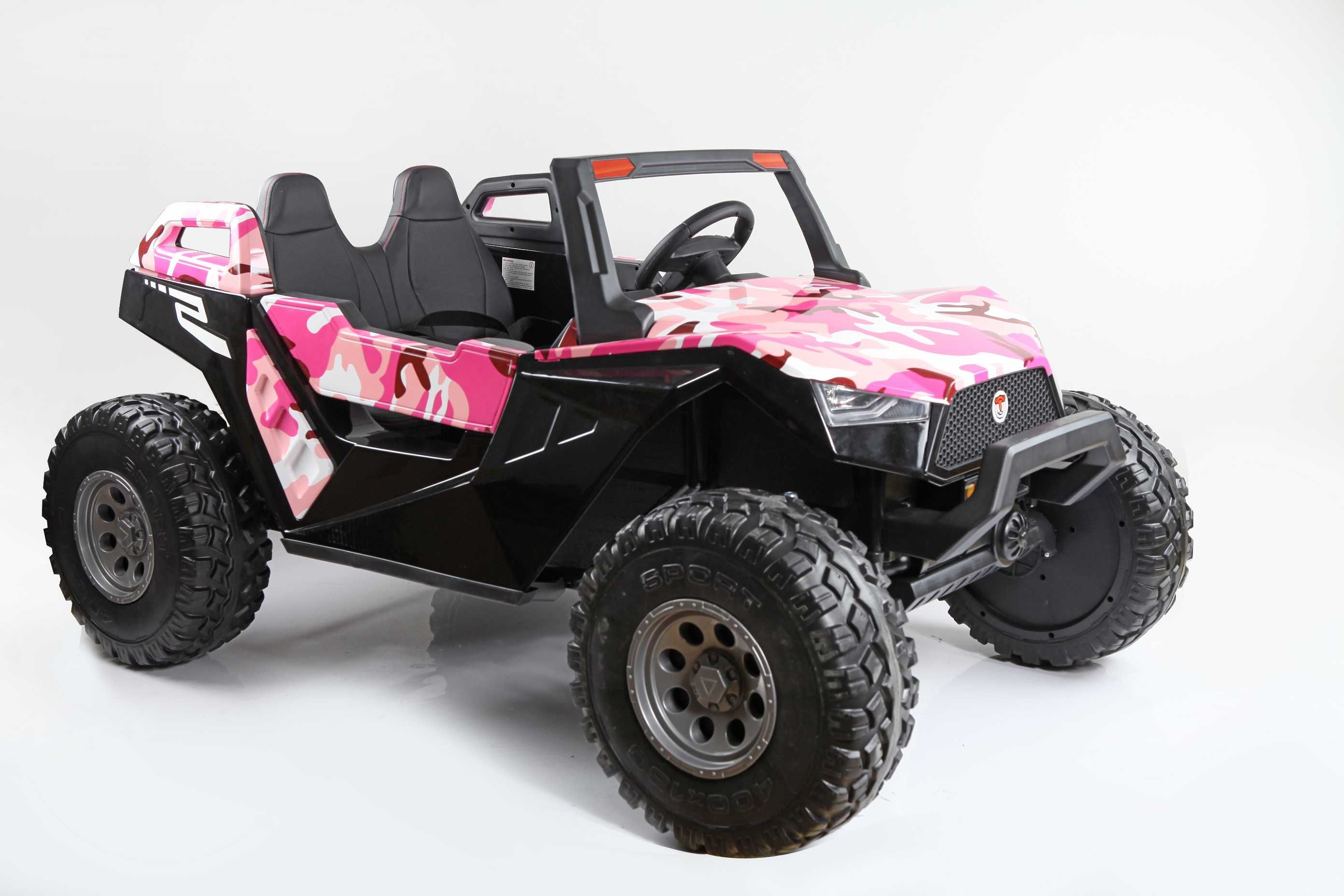 Masina electrica pentru 4 copii Kinderauto SX1929 24V 4x75W #Army PINK