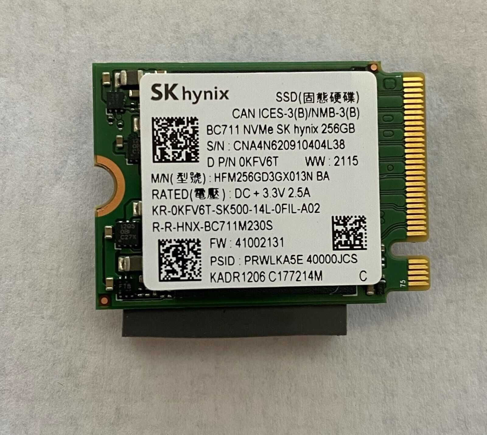 Твердотельный накопитель SK Hynix 256GB M2.2230 короткий SSD. 30 шт