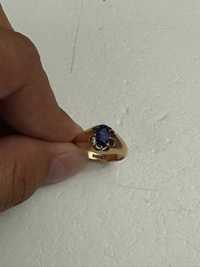 INEL AUR 18K + SAFIR = 1.5CT - Anglia - Unisex - 7.2g - Vintage !