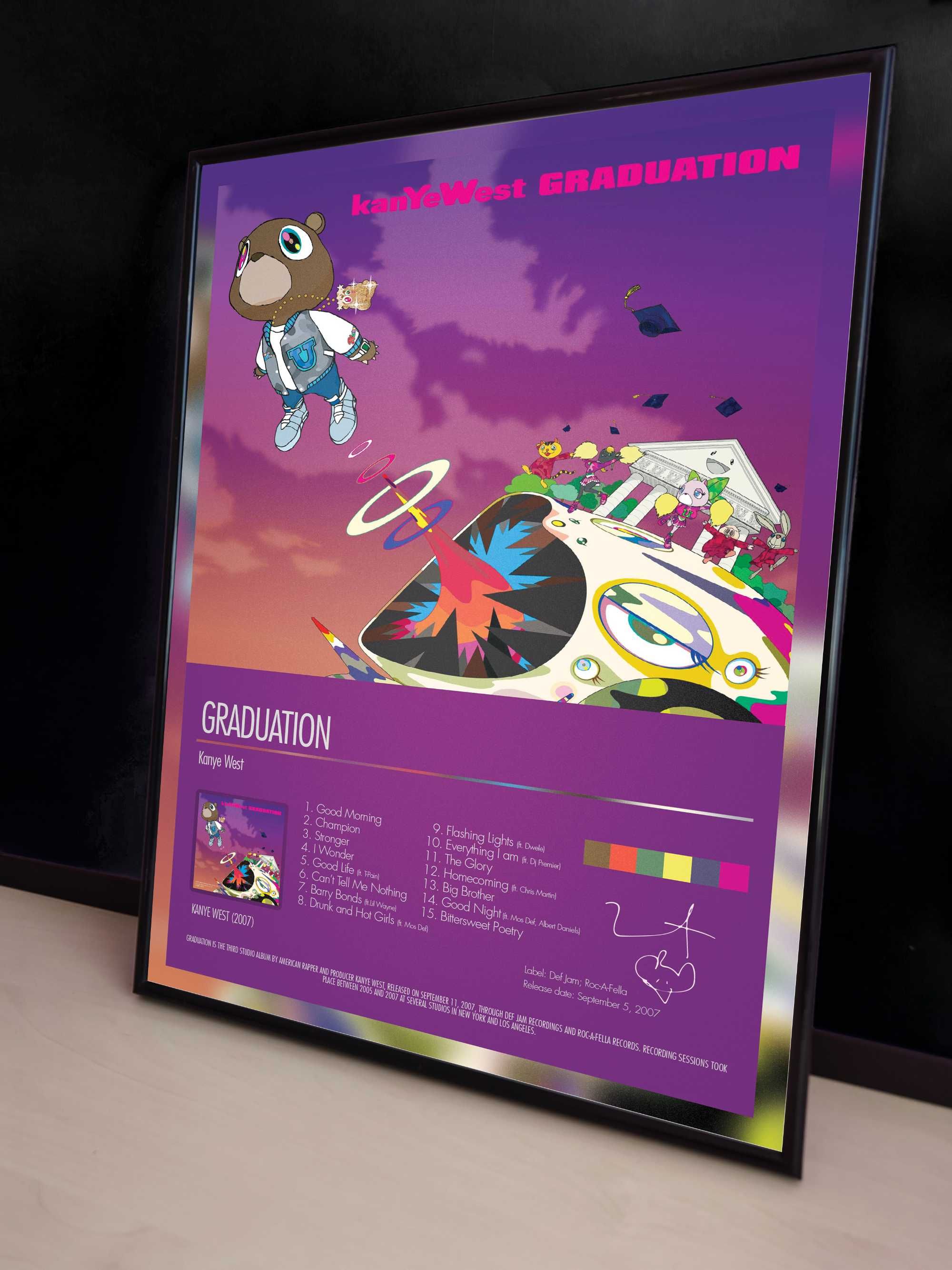 Poster Kanye West, album Graduation. Cadou pentru fani.