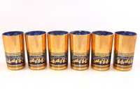 Caseta cu 6 PAHARE vin "Crown Gold Tumbler", Made in Korea, RARE