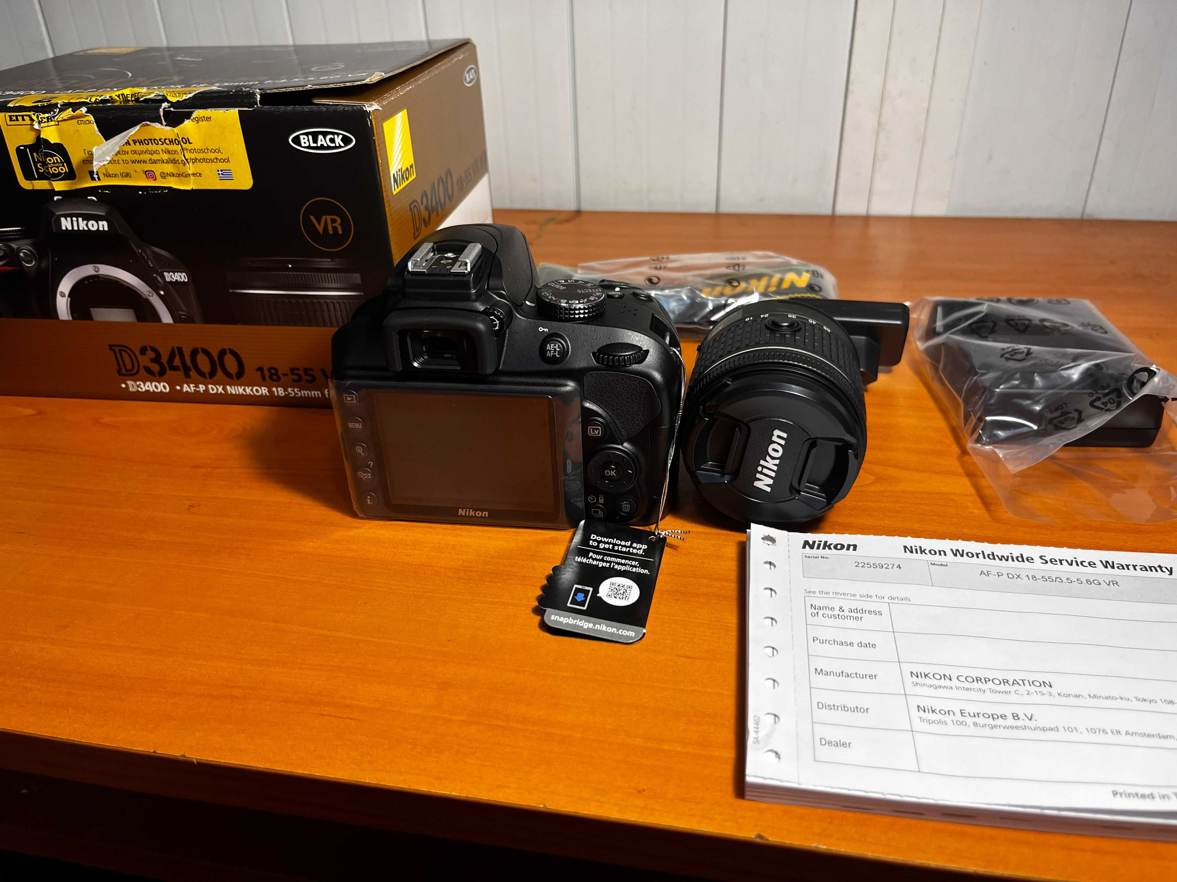Nikon D3400 + 18-55mm VR Kit – Чисто нов!