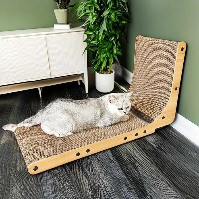 Ansamblu joaca pisici in forma de L cu bila si suprafata dubla zgariat