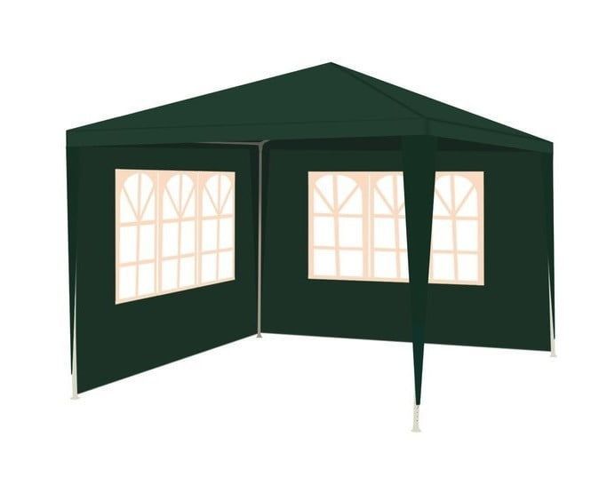 Pavilion gradina, 3x3x2,5 m, cu 2 pereti laterali, verde inchis