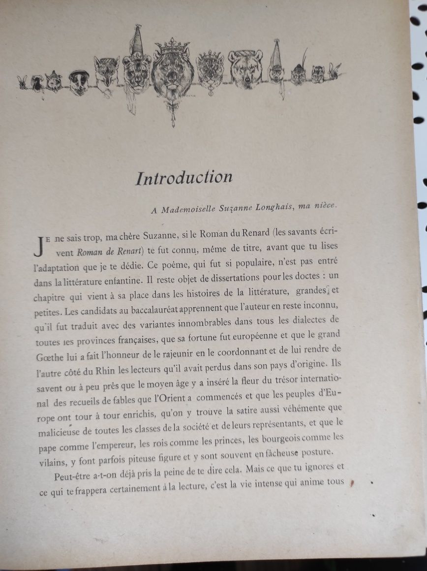 Carte franceza Le Roman du Renard, 1935, Paris