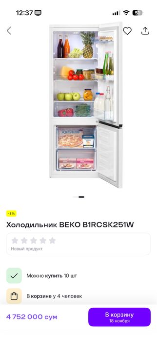 Холодильник Beko B1RCSK251W