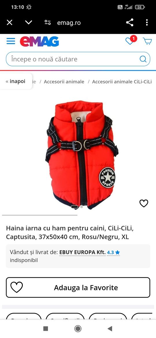 Haina de iarna vesta pentru căței de talie medie/mare model unisex