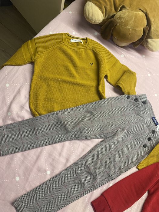 Детски зимни блузки и кариран панталон размер 113-116