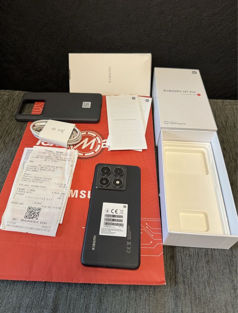 КАТО НОВ 512GB Xiaomi 14T Pro 5G Гаранция Техномаркет до 2027г. Black