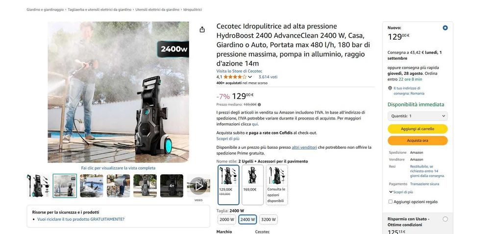 2 x Aparate spalat cu presiune Cecotec HydroBoost 2400 AdvanceClean