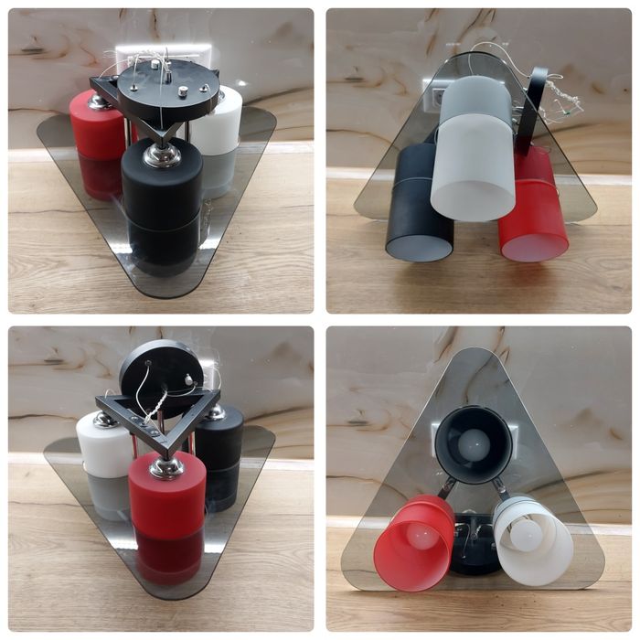 Lustra din sticla cu trei brațe,  candelabru dormitor, living modern