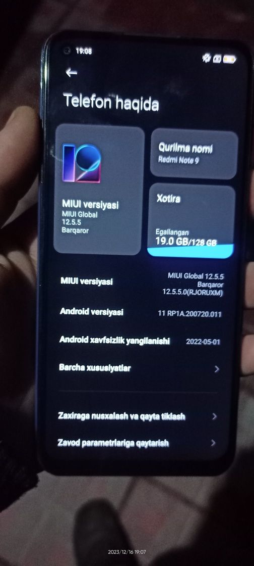 Redmi note 9 FULL KOMPLEKT