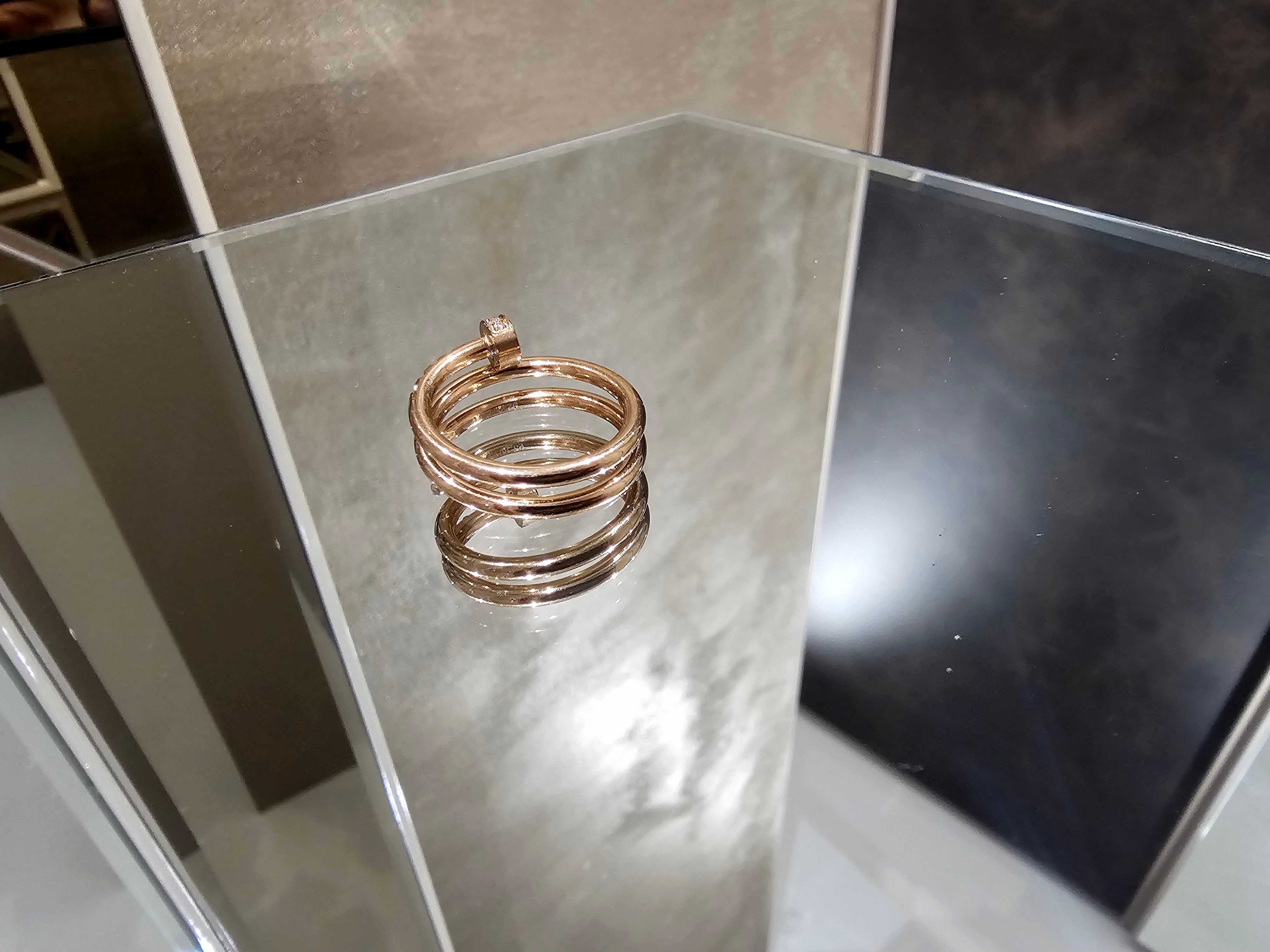 CARTIER Nail Juste un Clou Double Rose Gold Diamonds Пръстен Пирон