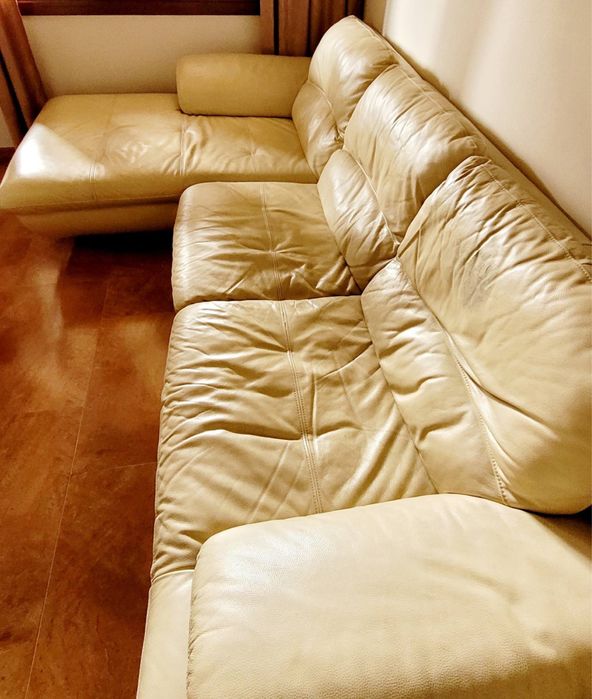 Кожен диван без забележки,естествена кожа