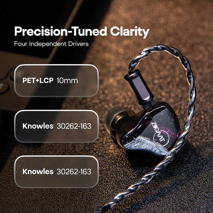 ZiiGaat Crescent Premium 2DD+2BA Hybrid IEM Casti HIFI Noi, Cutie