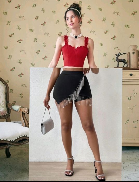 Rochie/fustă+top cu dresuri agrafă cadou