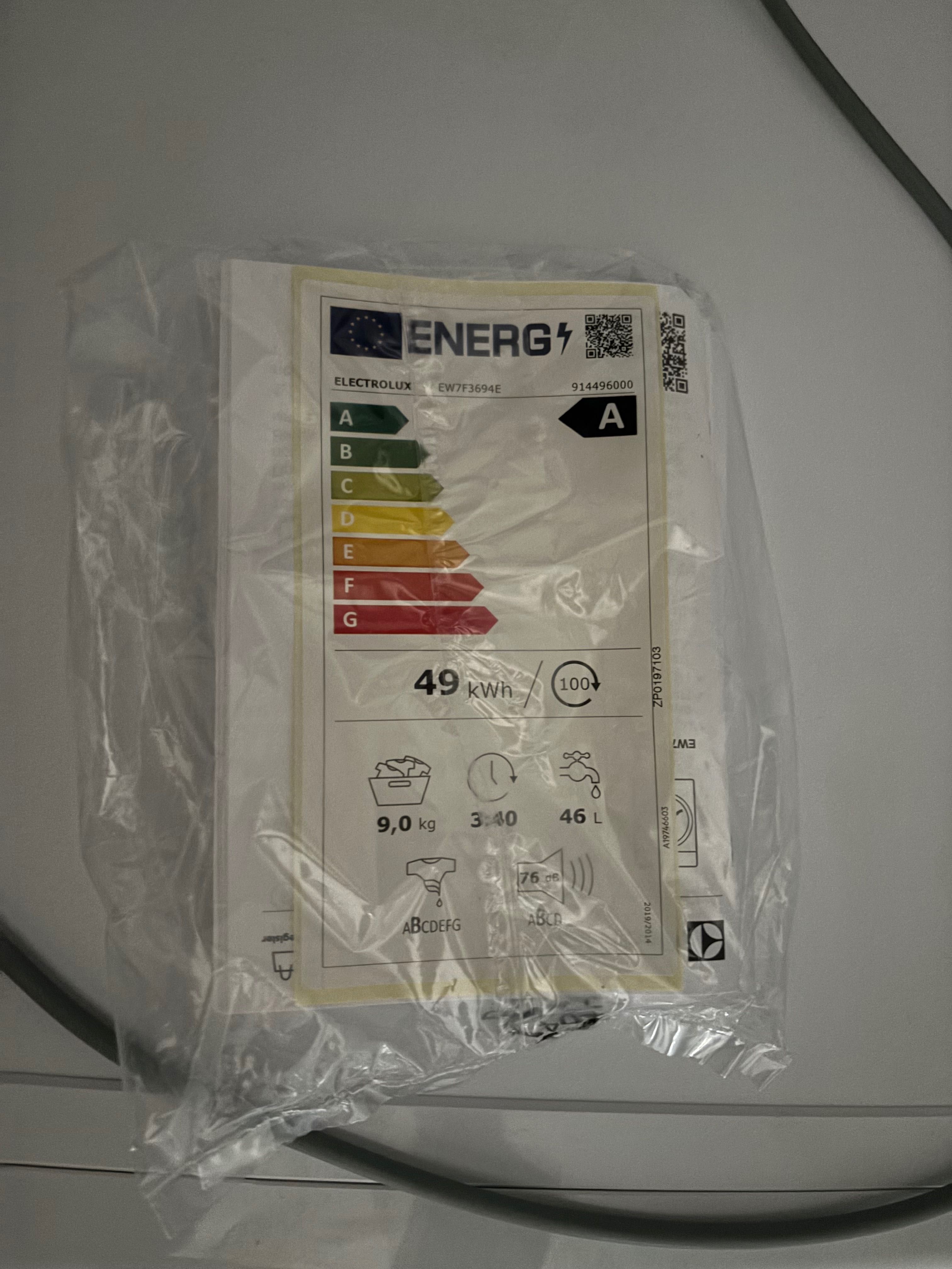 пералня Electrolux EW7F3694E (9 кг, SteamCare, 1600 об./мин)