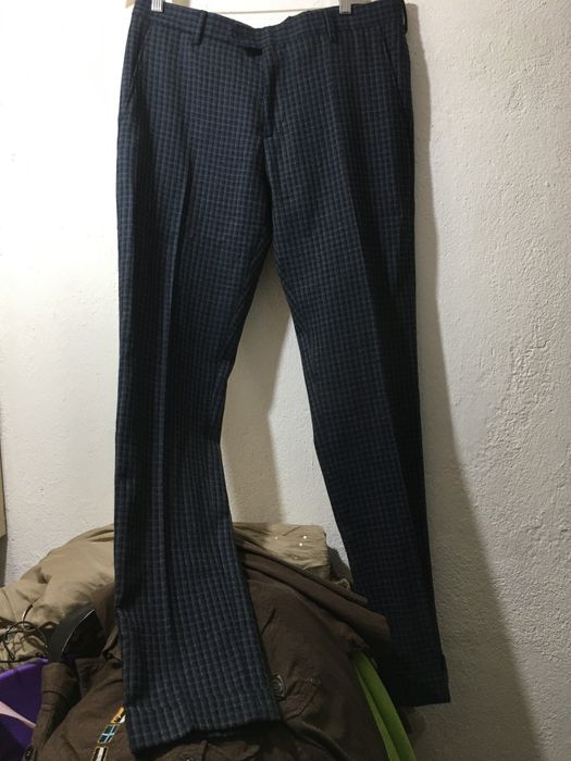 Вълнен кариран Tomy Hilfiger панталон тъмносин , 46