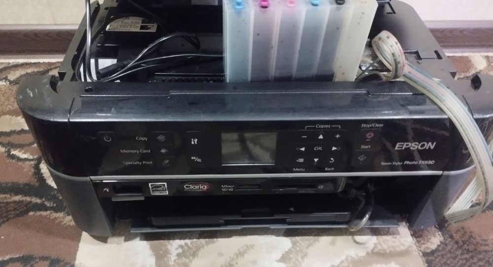 Цветной принтер epson tx650 б/у не рабочий