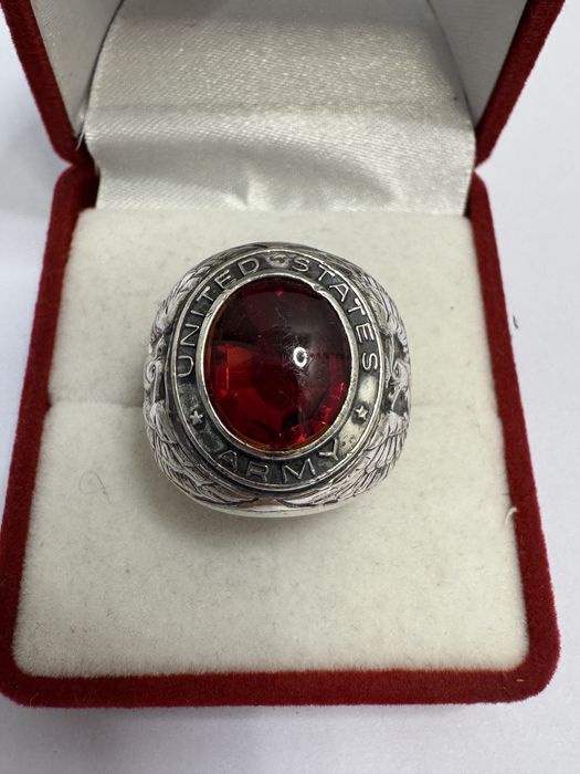 Inel (ghiul) argint United States Army. Sterling. Piatra