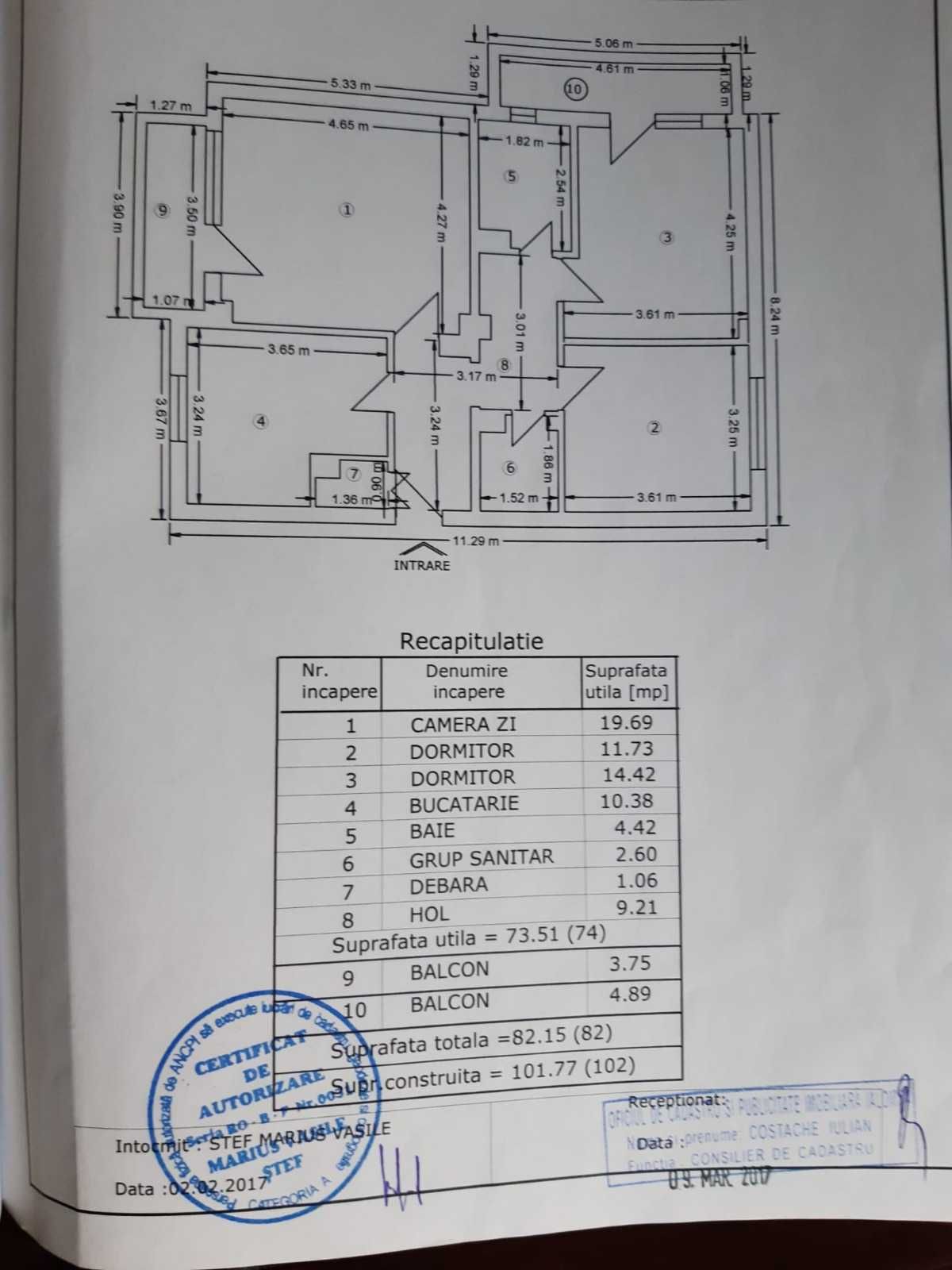 Apartament 3 camere - Județul Ialomița - Slobozia - Zona Cuza Vodă