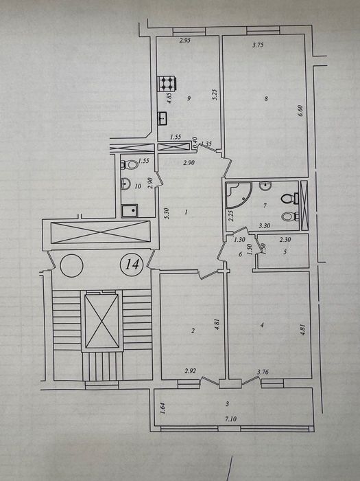 Продается 3х-комнатная квартира в центре, м.Ойбек, Гостиница Россия